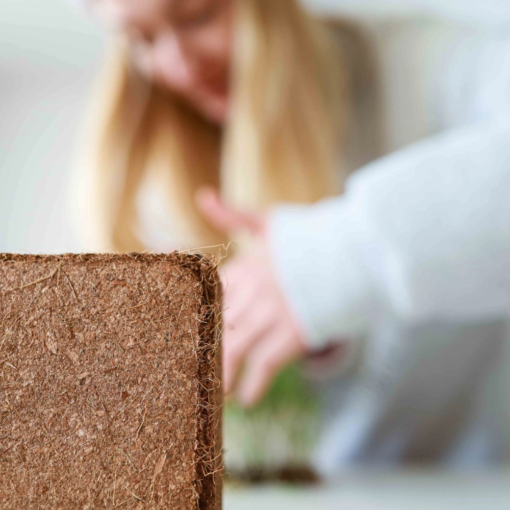 Kokosfaserziegel zum Anbau von Microgreens